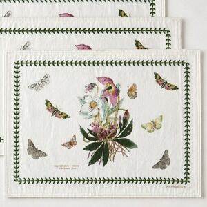 Portmeirion Botanic Garden Helleborus Niger Christmas Rose Placemats Set 4 12x18